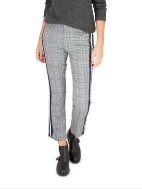 Mother The Insider Ankle Side Stripe Plaid Ankle Pant Size 25